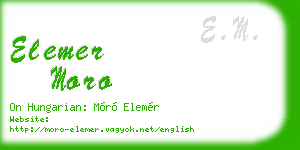 elemer moro business card